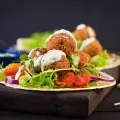 tortilla wrap with falafel fresh salad vegan tacos